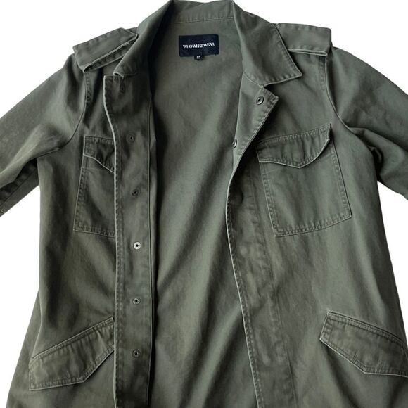 WHO WHAT WEAR Oversized Military Canvas 100% Cotton Jacket M - Picture 9 of 12